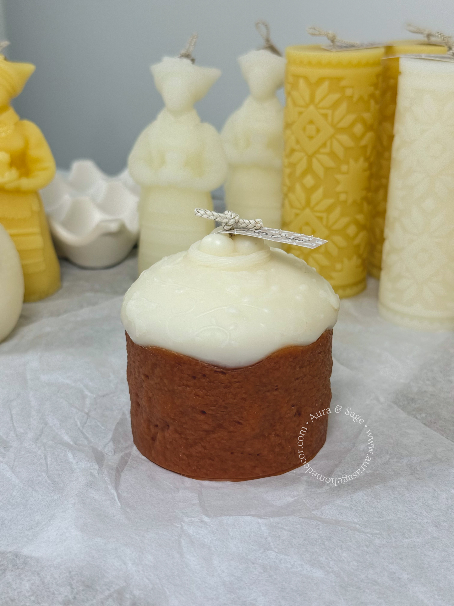 Easter Bread Pillar Candle | Beeswax Soy Candle | Bakery-Inspired Candle | Spring Decor | Easter Gift