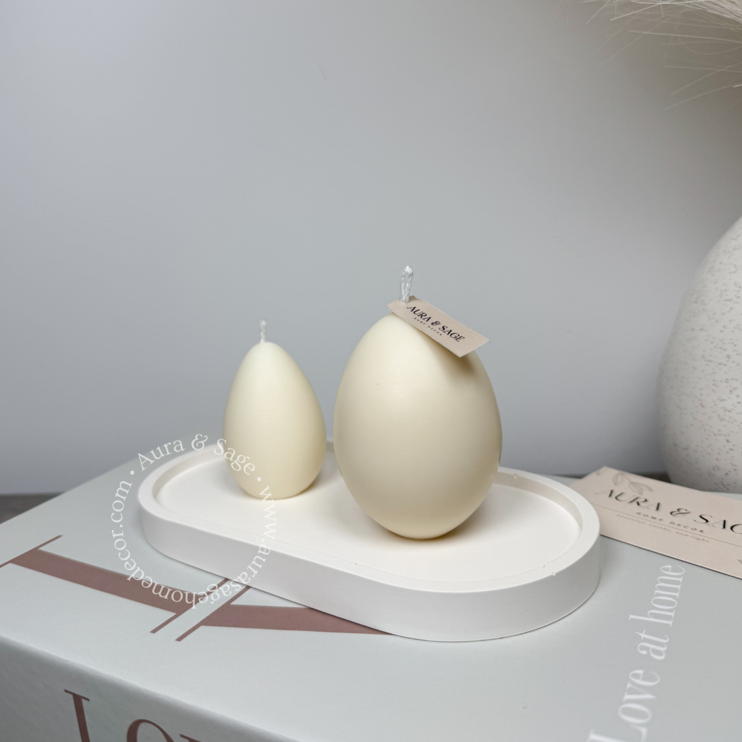 Egg Pillar Soy Candle | Large