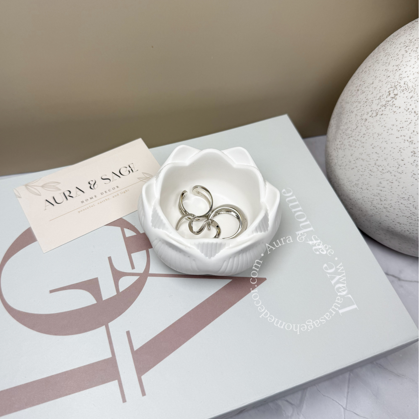 Lotus Decorative Jar | Tealight Candle Holder | Jewelry & Trinket Bowl