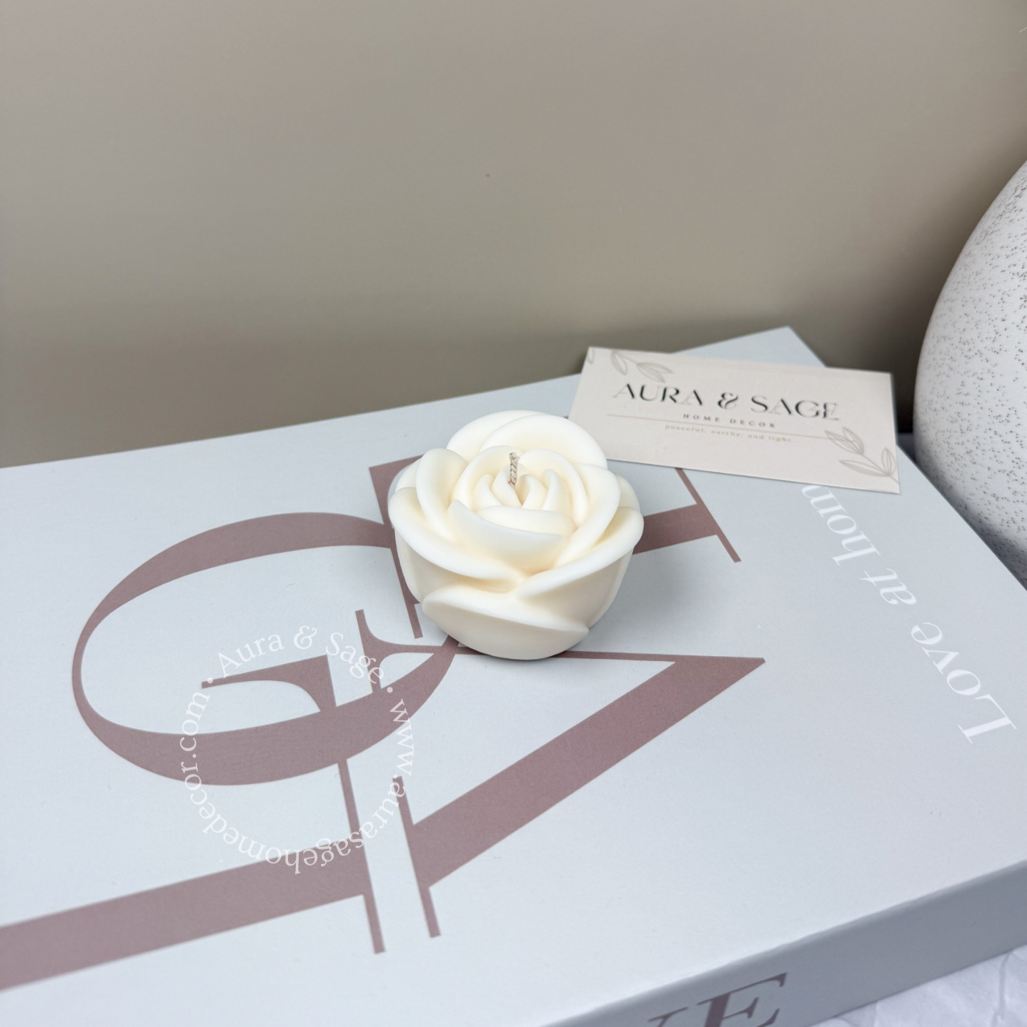 Rose Pillar Soy Candle