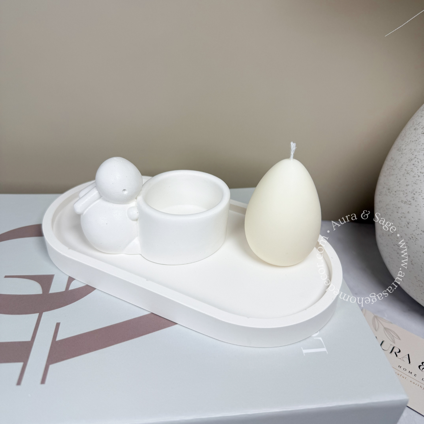 Rabbit Candle Holder | White