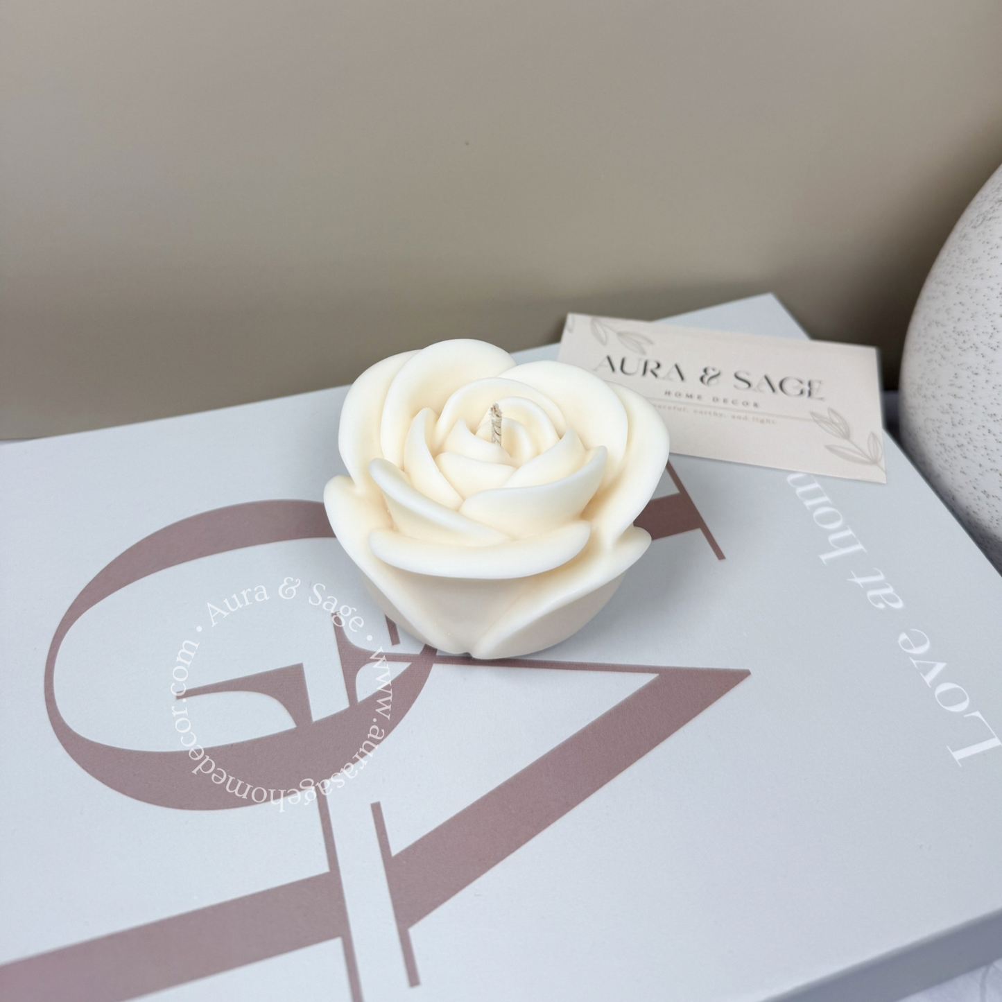 Rose Pillar Soy Candle
