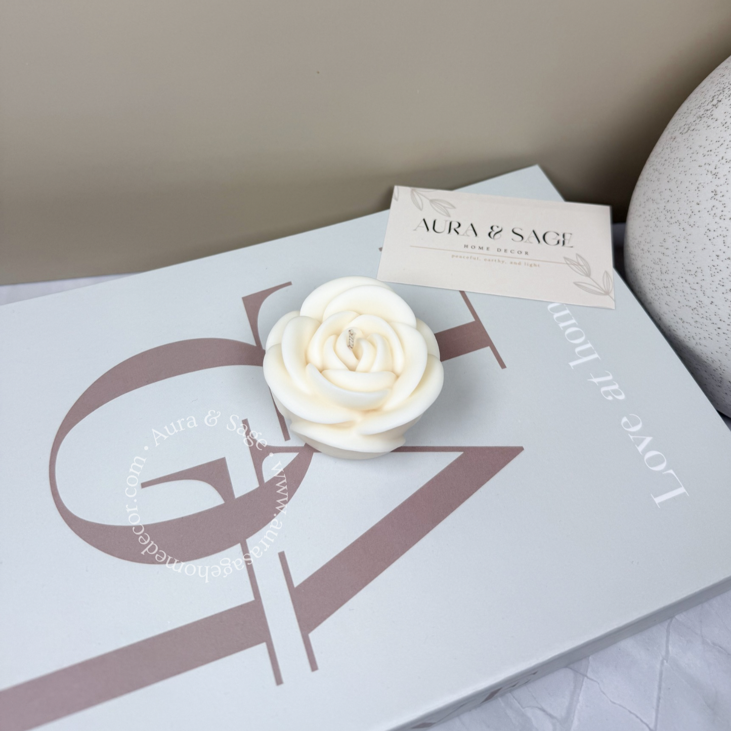 Rose Pillar Soy Candle