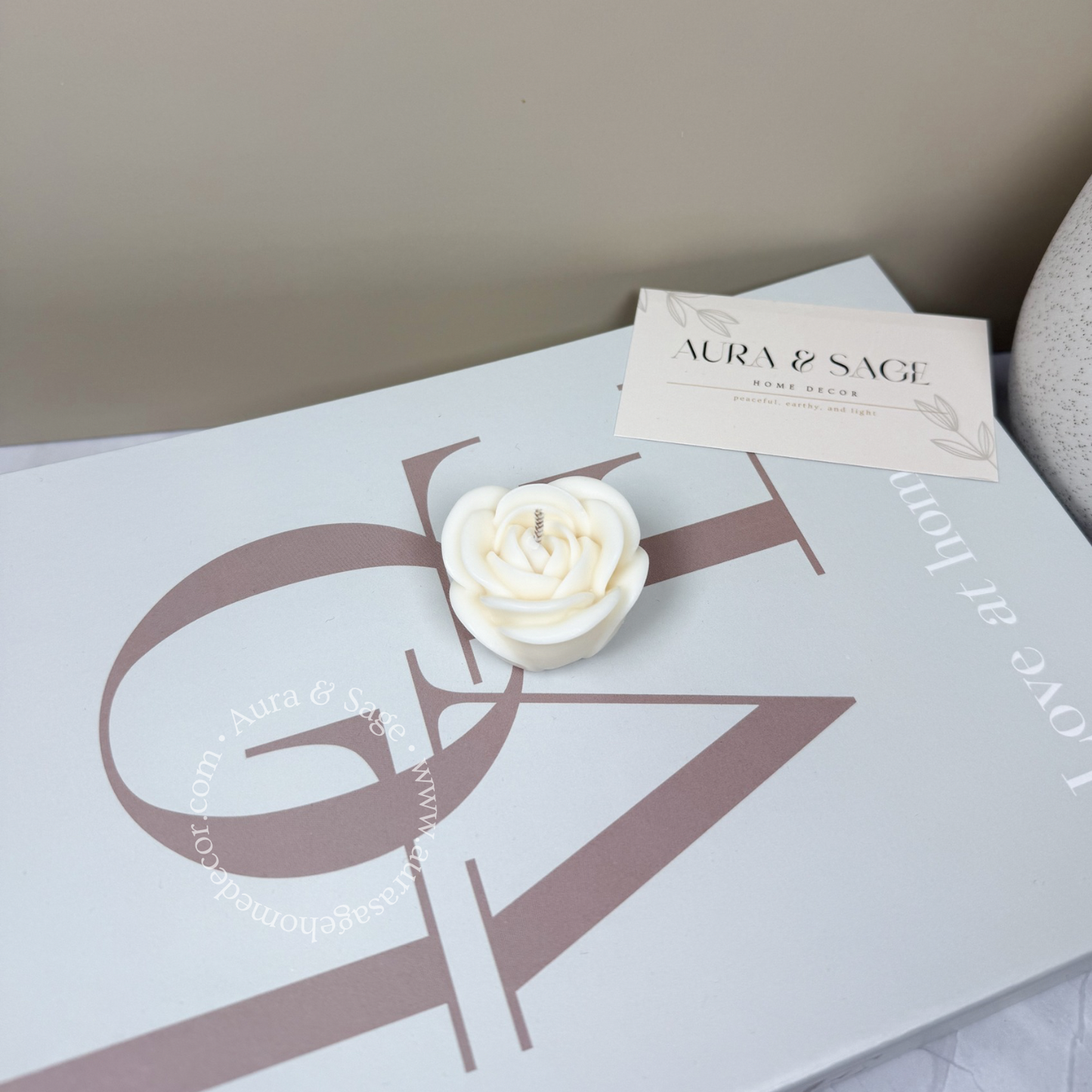 Rose Pillar Soy Candle