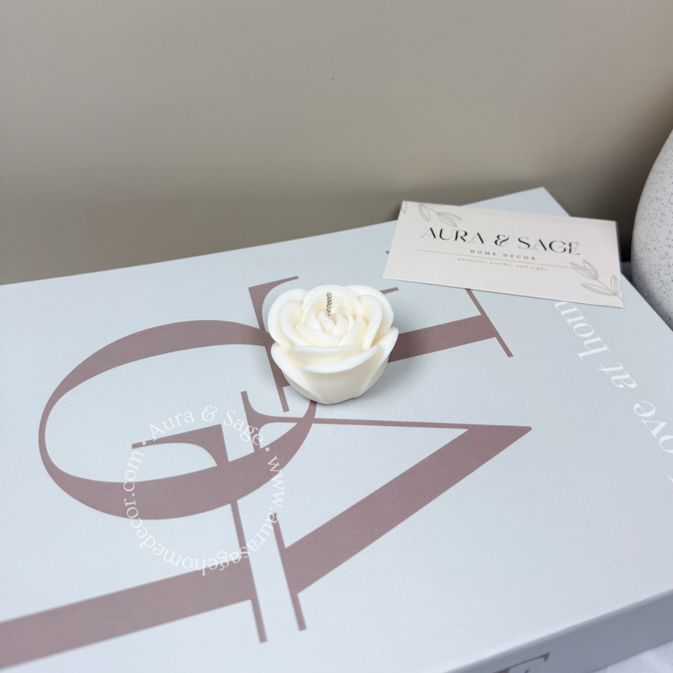 Rose Pillar Soy Candle