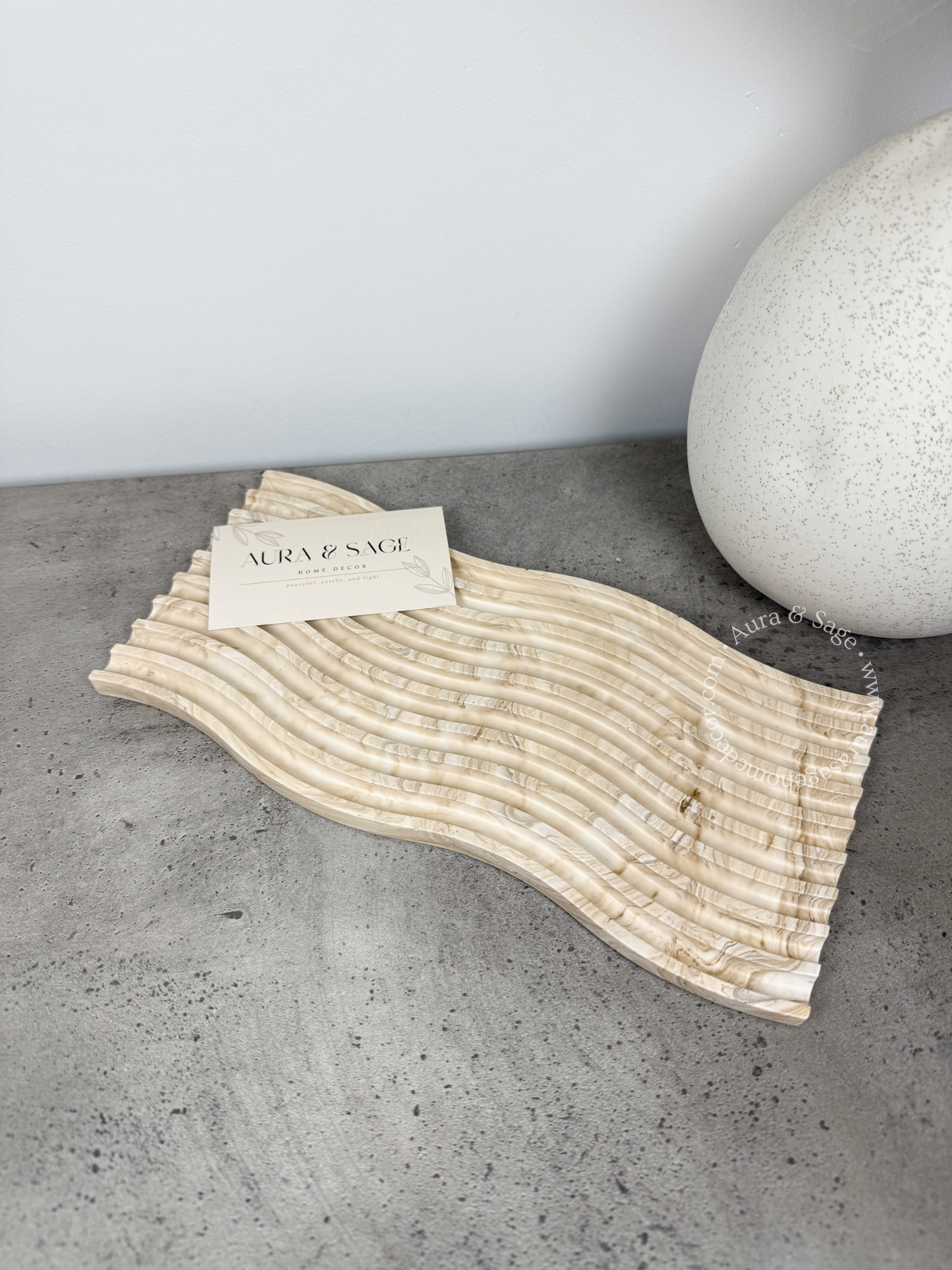 Wave textured decorative trinket tray.