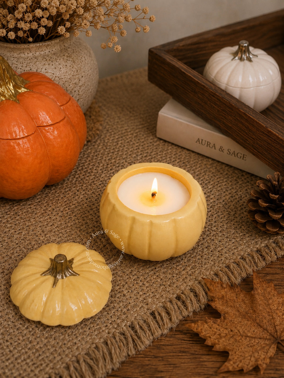 Petite Glow Mini Pumpkin Candle – Coconut Apricot Wax Fall Candle