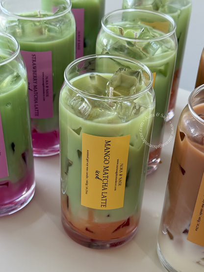Iced Mango Matcha Candle – Realistic Soy Gel Drink Candle