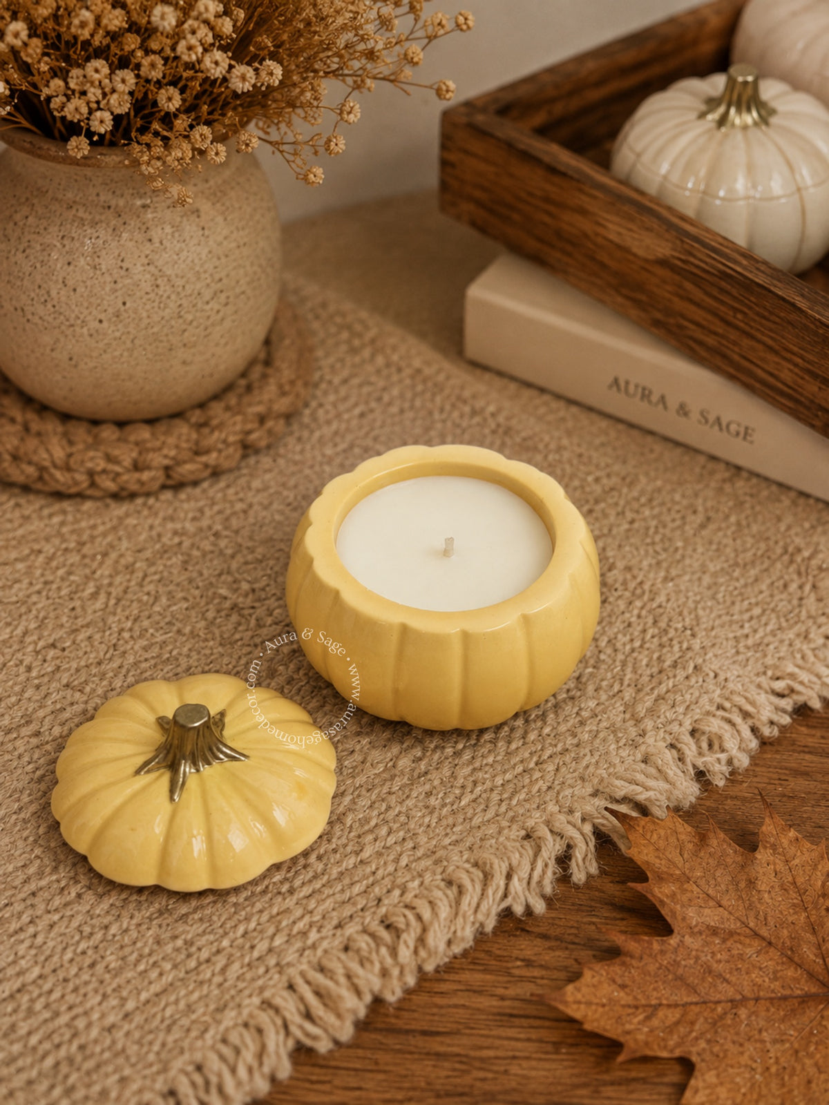 Petite Glow Mini Pumpkin Candle – Coconut Apricot Wax Fall Candle
