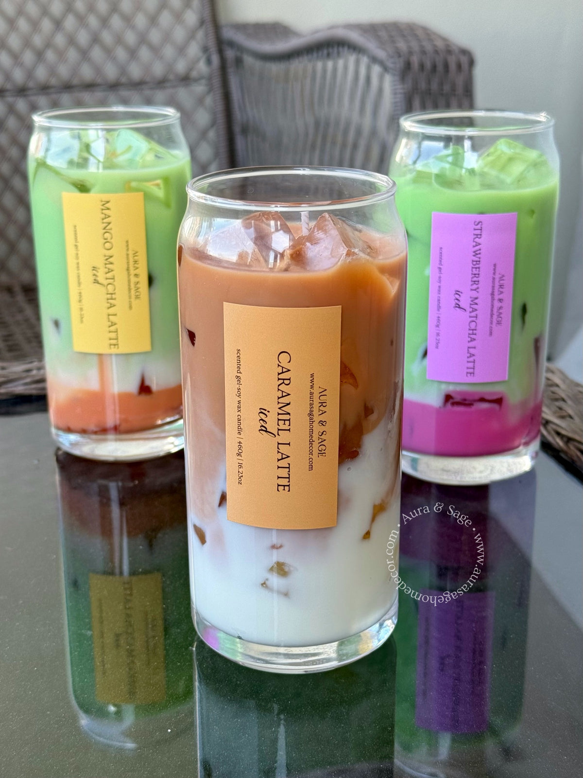 Iced Caramel Latte Candle – Realistic Soy Gel Coffee Drink Candle