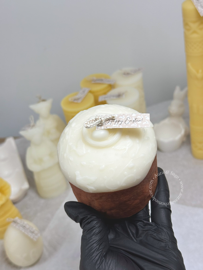 Easter Bread Pillar Candle | Beeswax Soy Candle | Bakery-Inspired Candle | Spring Decor | Easter Gift