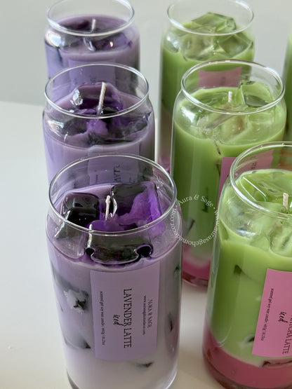 Iced Lavender Latte Candle – Realistic Soy Gel Drink Candle