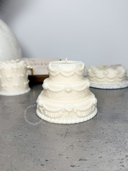 Three-tiered Rose Cake Soy Candle