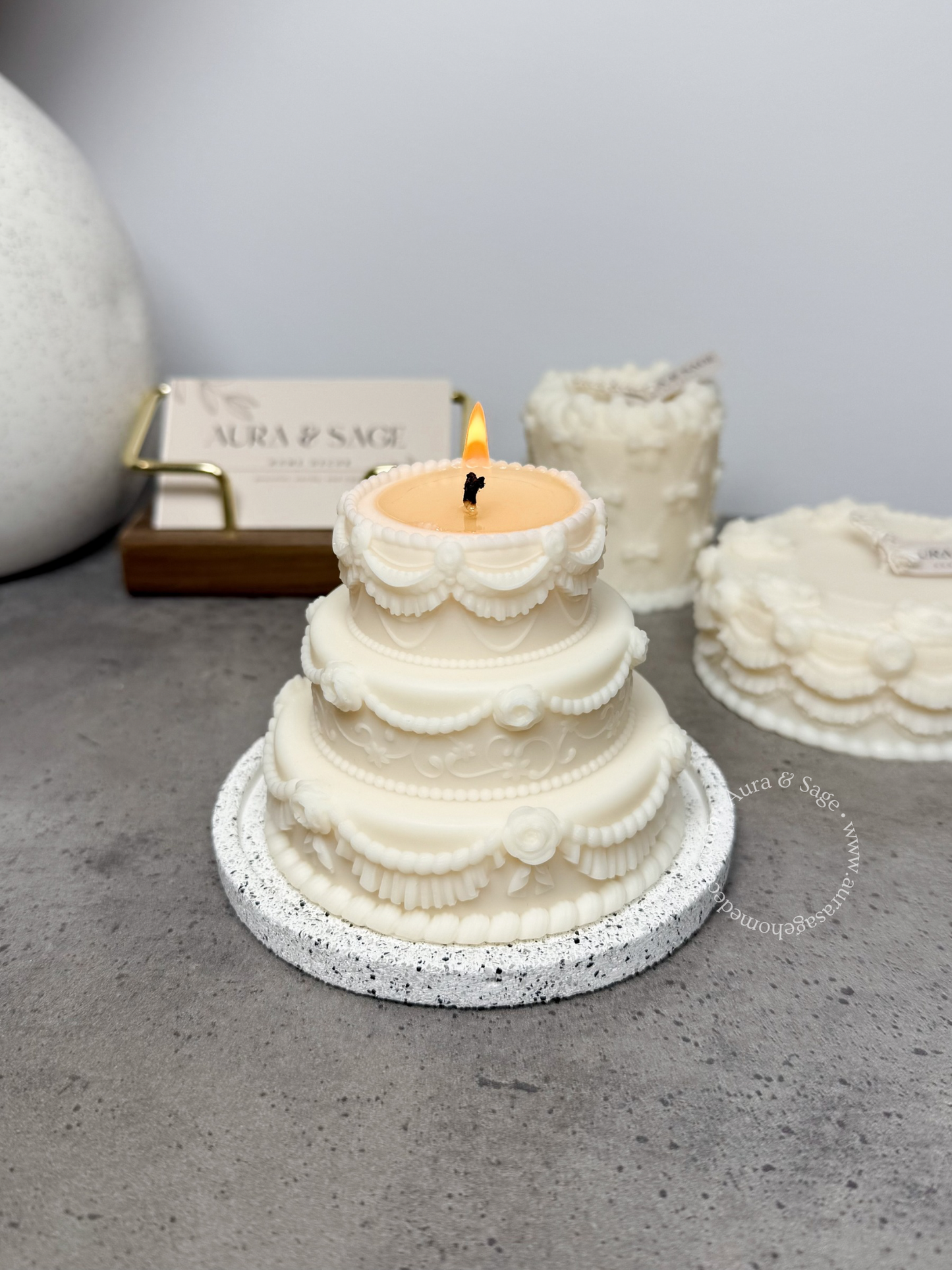 Three-tiered Rose Cake Soy Candle