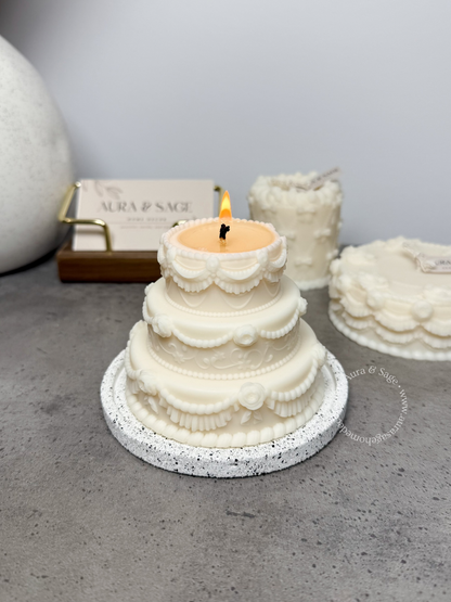 Three-tiered Rose Cake Soy Candle