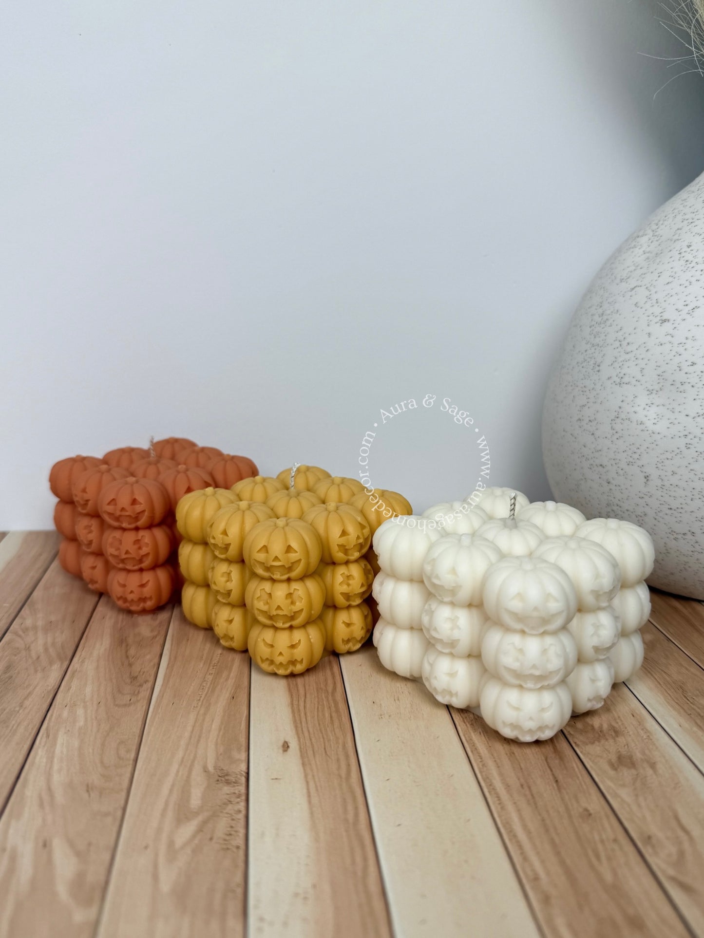 Halloween Pumpkins Cube Soy Candle