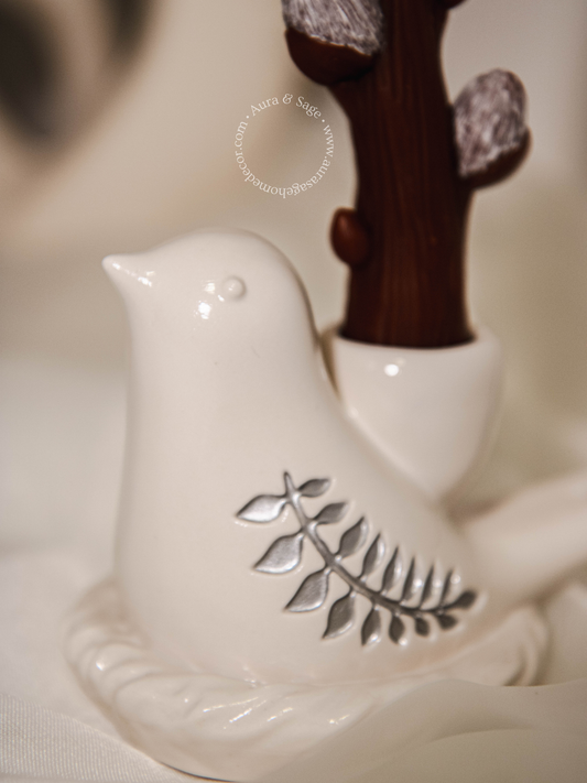 Serenity Bird Candle Holder | Jesmonite Taper Holder | Easter Decor | Spring Table Decor | Minimalist Home Accent