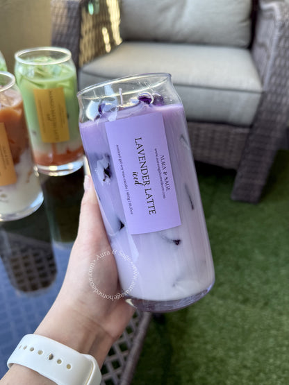 Iced Lavender Latte Candle – Realistic Soy Gel Drink Candle