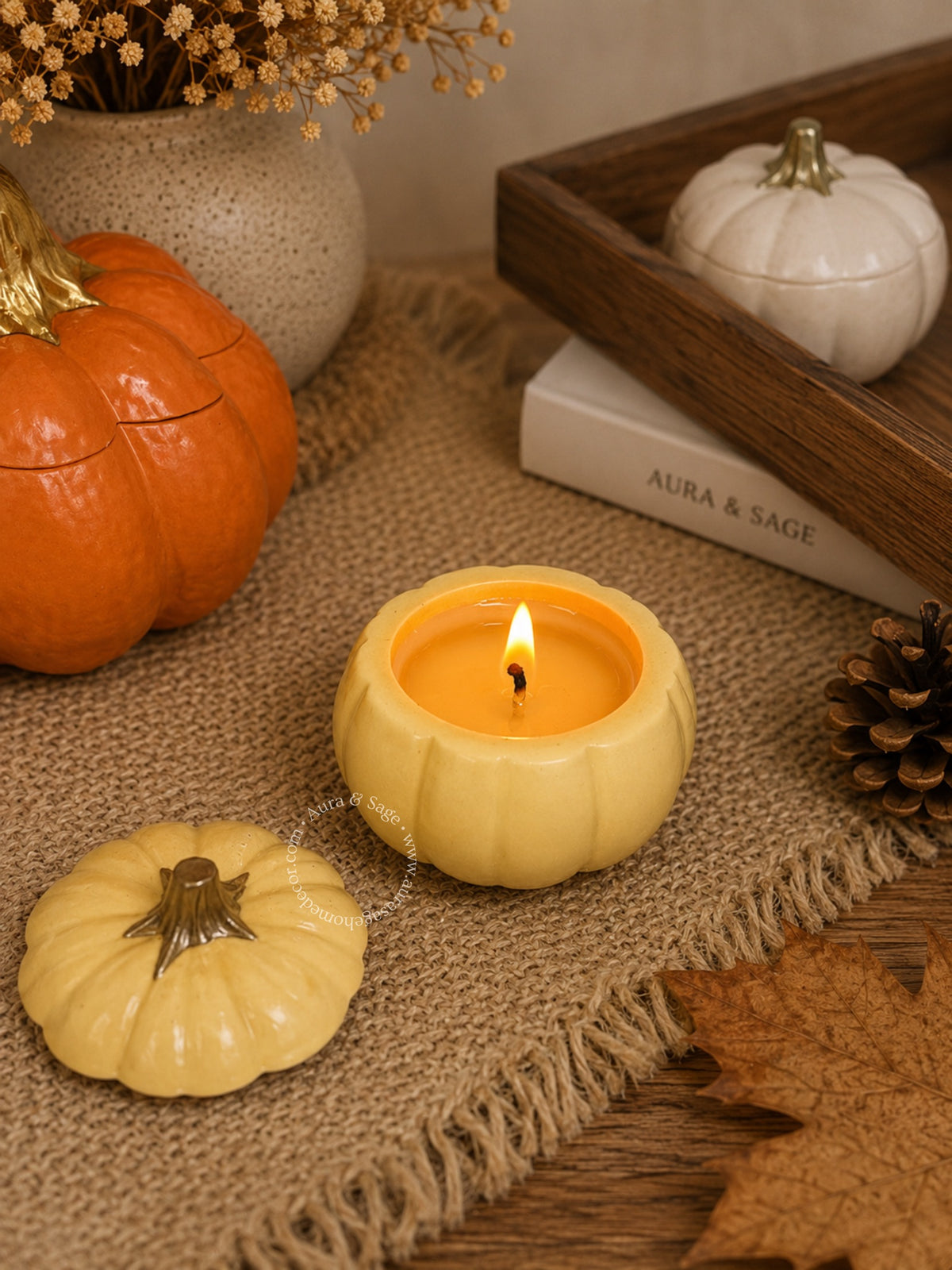 Petite Glow Mini Pumpkin Candle – Coconut Apricot Wax Fall Candle