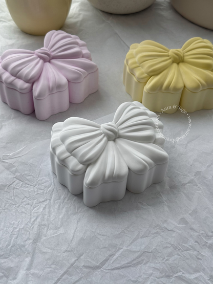 Velour Bow Storage Box | Jewelry & Trinket | Coquette Decor | Vanity Organizer | Minimalist Home Decor