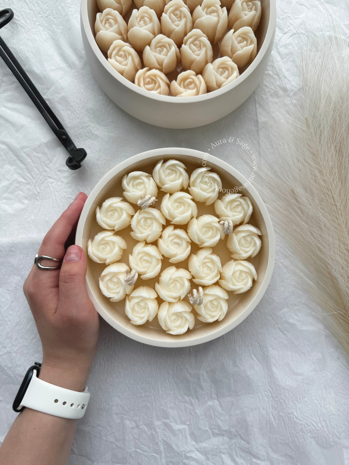 Tulip Bouquet Candle | Floral Soy Wax | Handmade Ceramic Bowl | Luxury Home Decor | Gift Ready