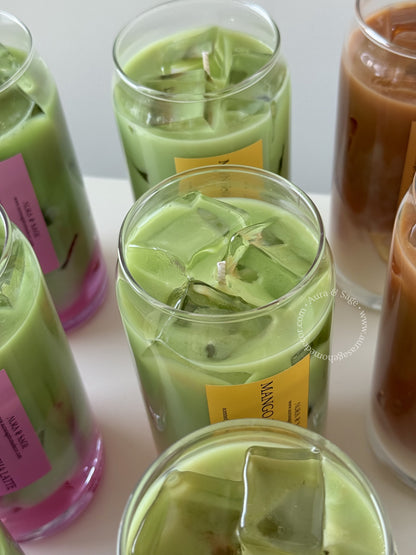 Iced Mango Matcha Candle – Realistic Soy Gel Drink Candle