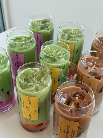 Iced Mango Matcha Candle – Realistic Soy Gel Drink Candle