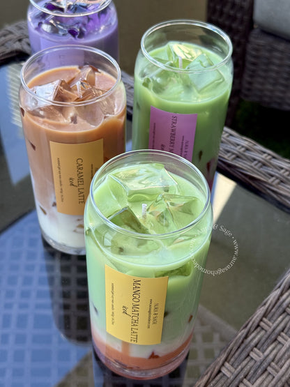 Iced Mango Matcha Candle – Realistic Soy Gel Drink Candle
