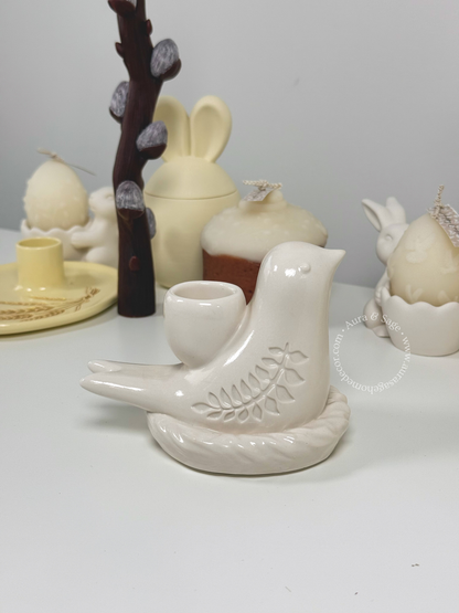 Serenity Bird Candle Holder | Jesmonite Taper Holder | Easter Decor | Spring Table Decor | Minimalist Home Accent