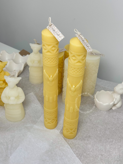 Bird Taper Beeswax Candle | Sculptural Taper Candle | Natural Honey Candle | Easter Decor