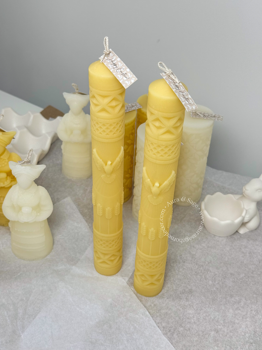 Bird Taper Beeswax Candle | Sculptural Taper Candle | Natural Honey Candle | Easter Decor