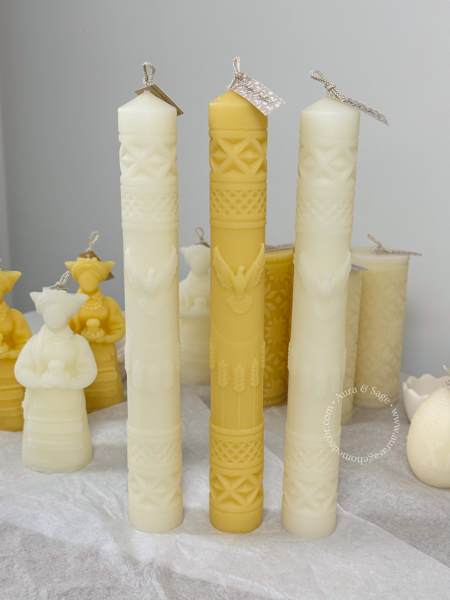 Bird Taper Beeswax Candle | Sculptural Taper Candle | Natural Honey Candle | Easter Decor