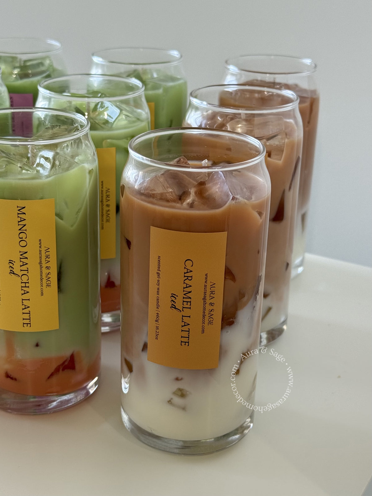 Iced Caramel Latte Candle – Realistic Soy Gel Coffee Drink Candle