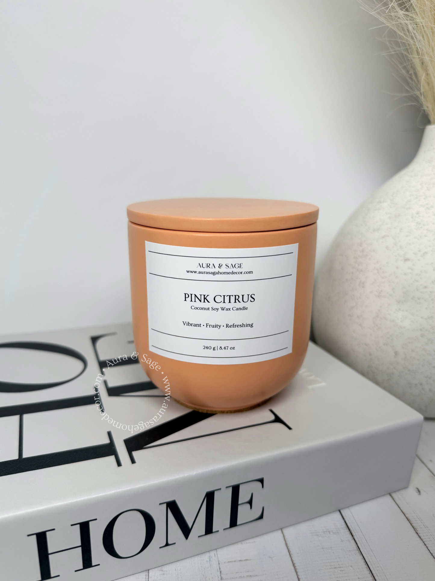 Pink Citrus Scented Candle | Golden Horizon Collection
