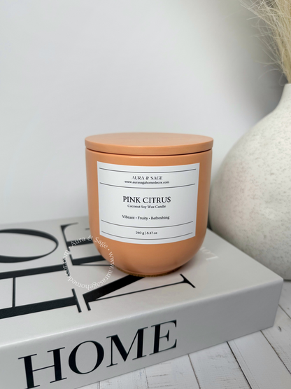 Pink Citrus Scented Candle | Golden Horizon Collection