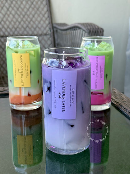 Iced Lavender Latte Candle – Realistic Soy Gel Drink Candle