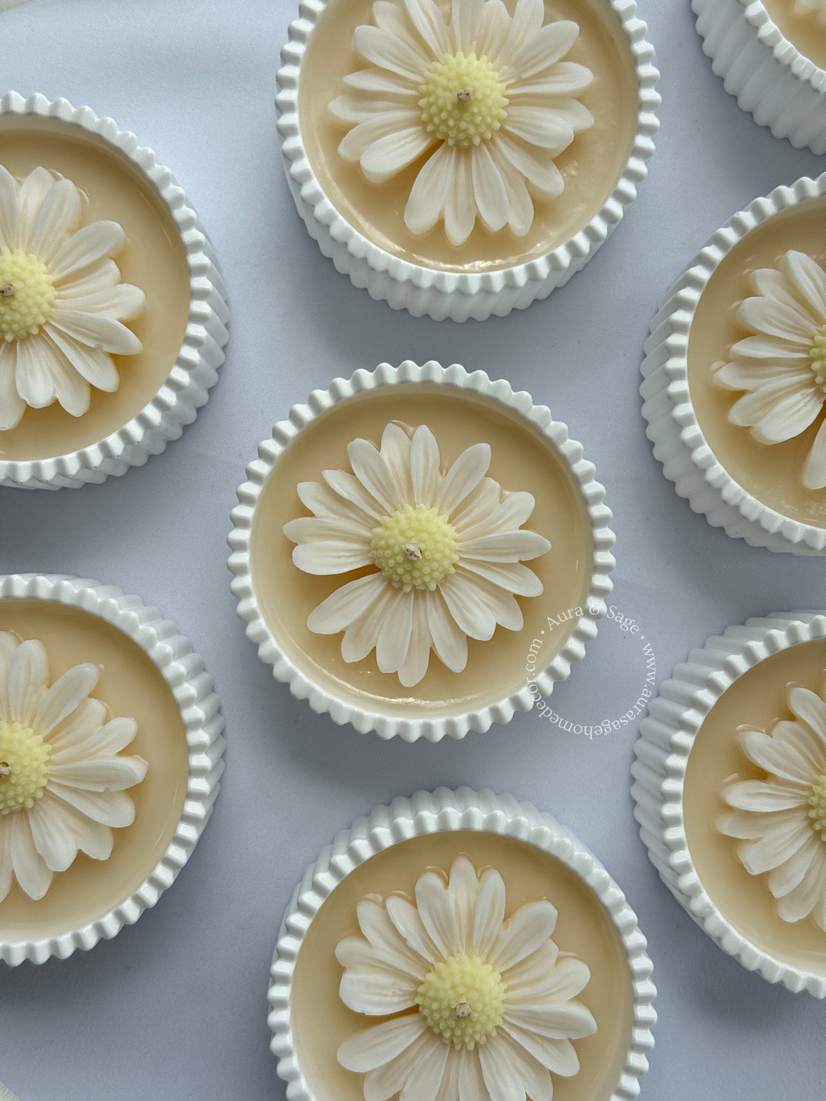 Daisy Flower Candle – Scented Soy Wax Floral Container Candle