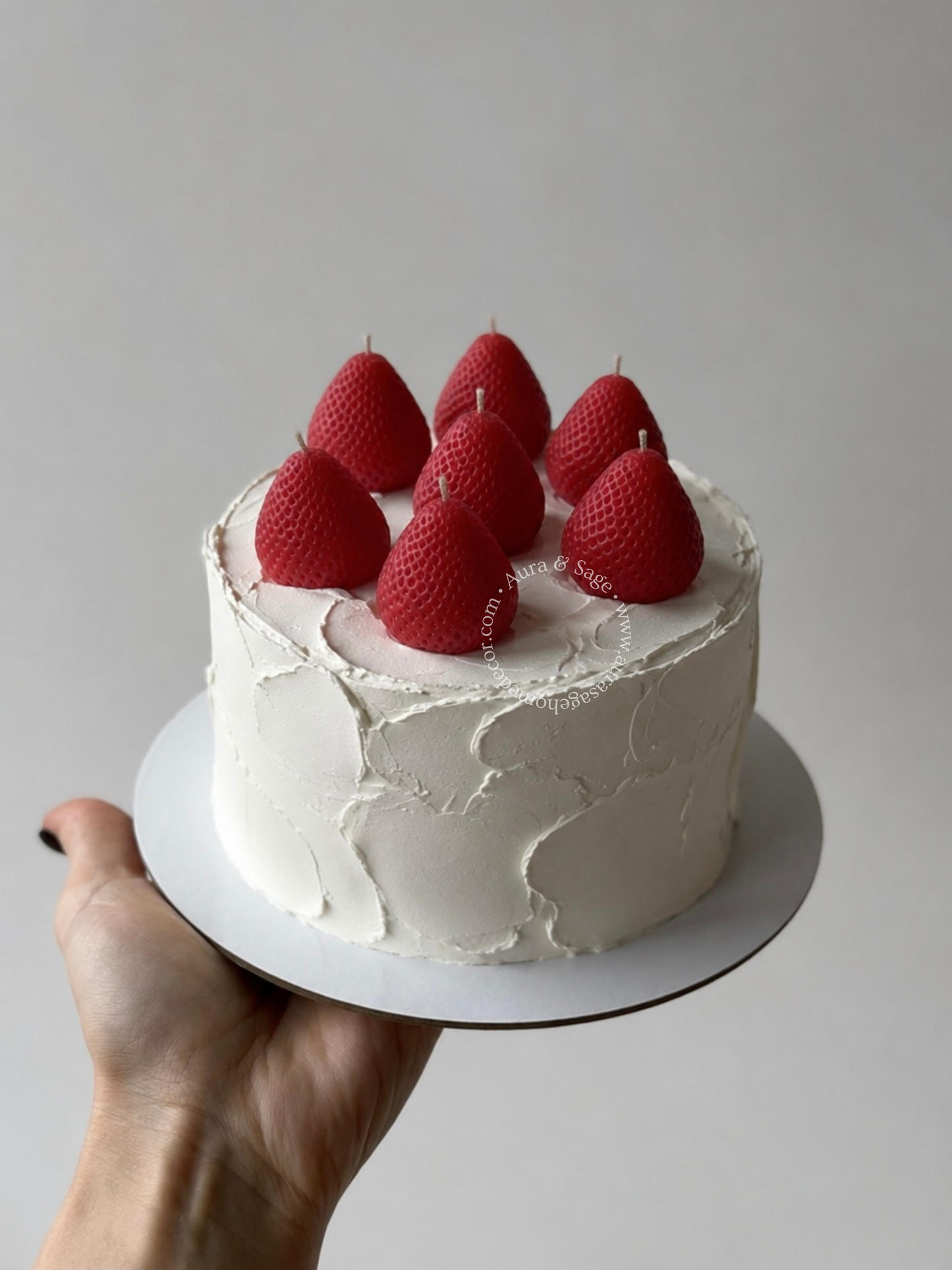 Realistic Strawberry Shaped Candles Set | Beeswax-Soy Wax | Bento Cake Decor | Gift Box Set