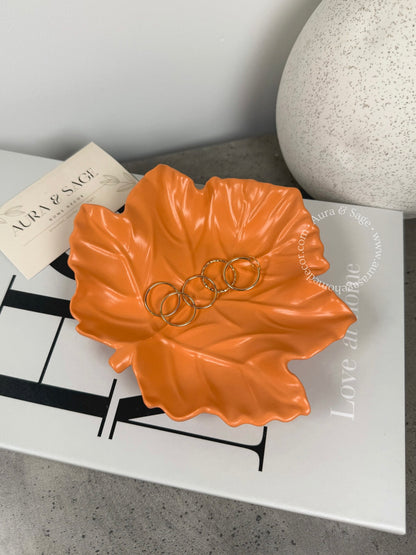 Maple Leaf Decorative Tray | Seasonal Autumn Decor