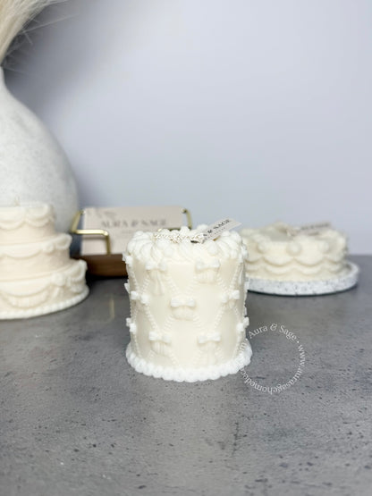 Ribbon Bows Cake Soy Candle