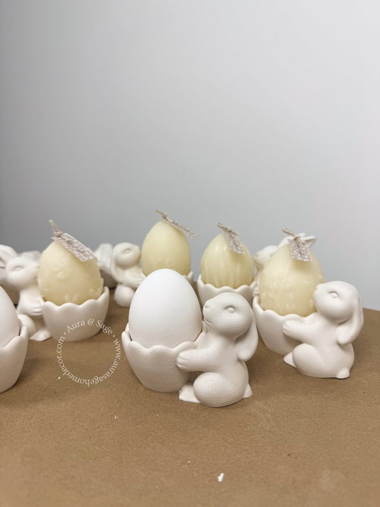 Clover Bunny Egg Holder | Easter Egg Holder | Jesmonite Decor | Spring Table Decor