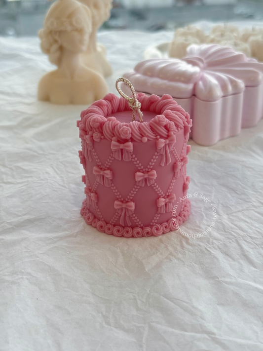Ribbon Bows Cake Soy Candle