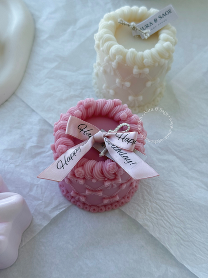 Ribbon Bows Cake Soy Candle