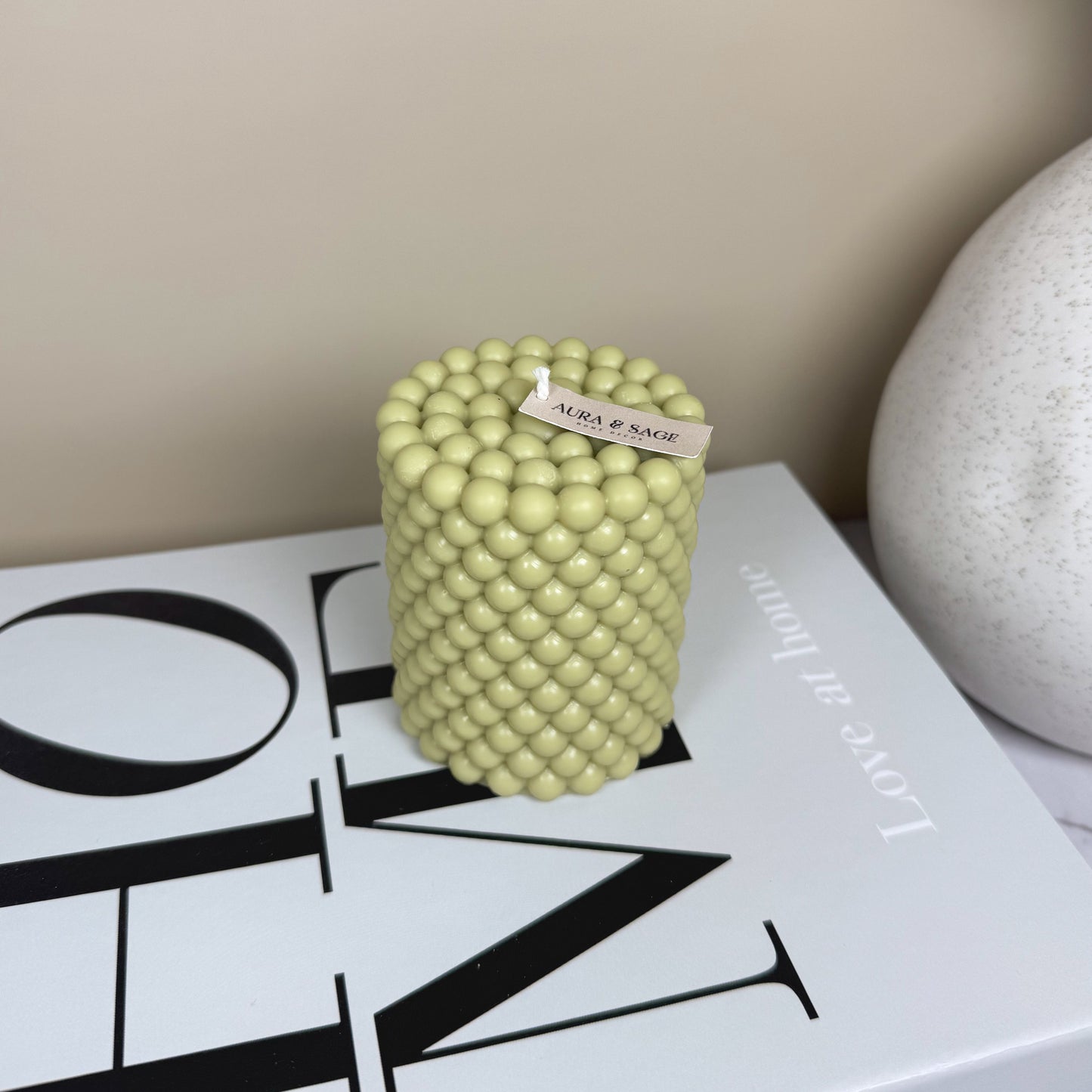 Small Bubbles Pillar Soy Candle