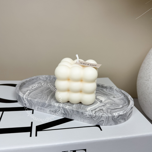 Bubble Cube Pillar Soy Candle