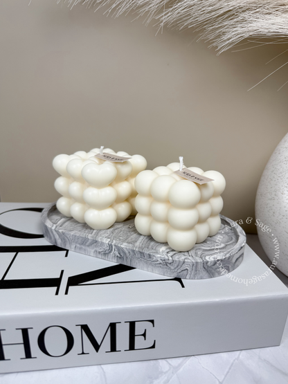Bubble Cube Pillar Soy Candle