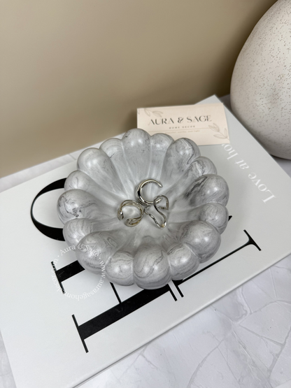 Cloud shaped decorative stone tray.