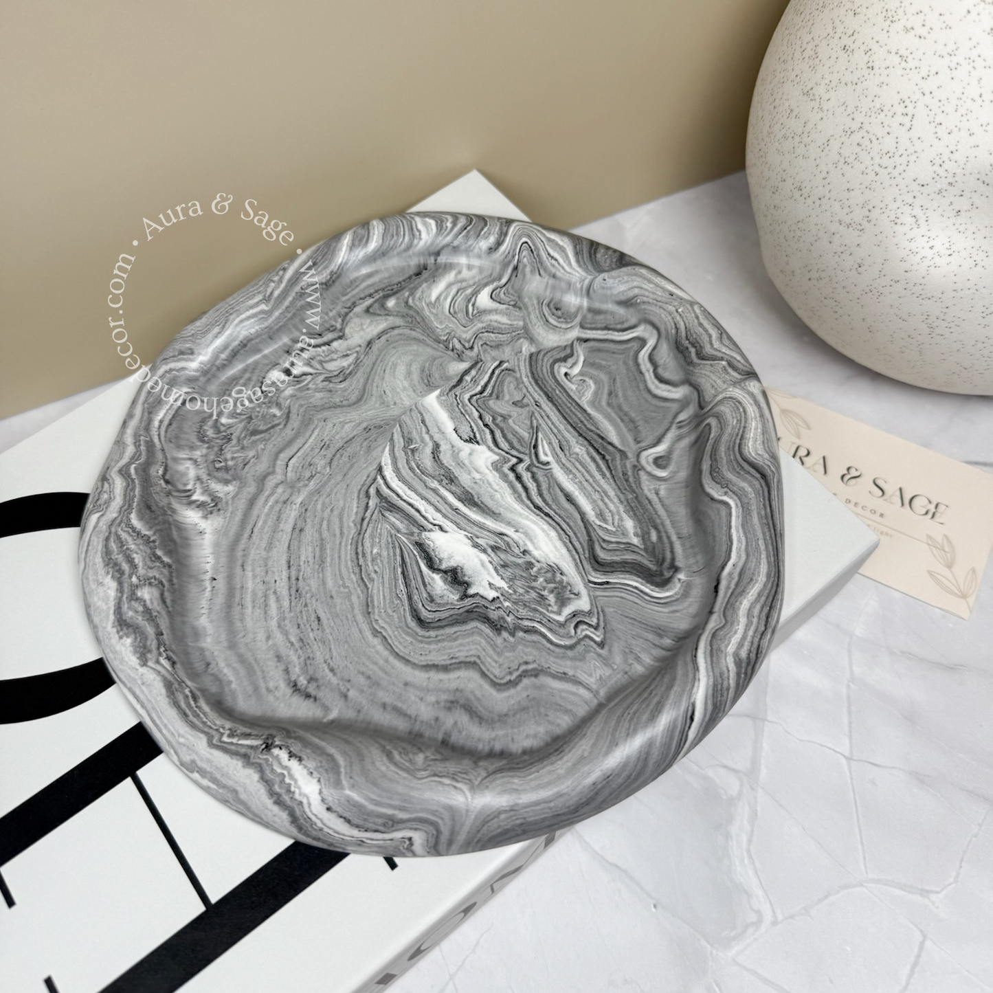 Asymmetrical Cloud Tray | Round Trinket Tray