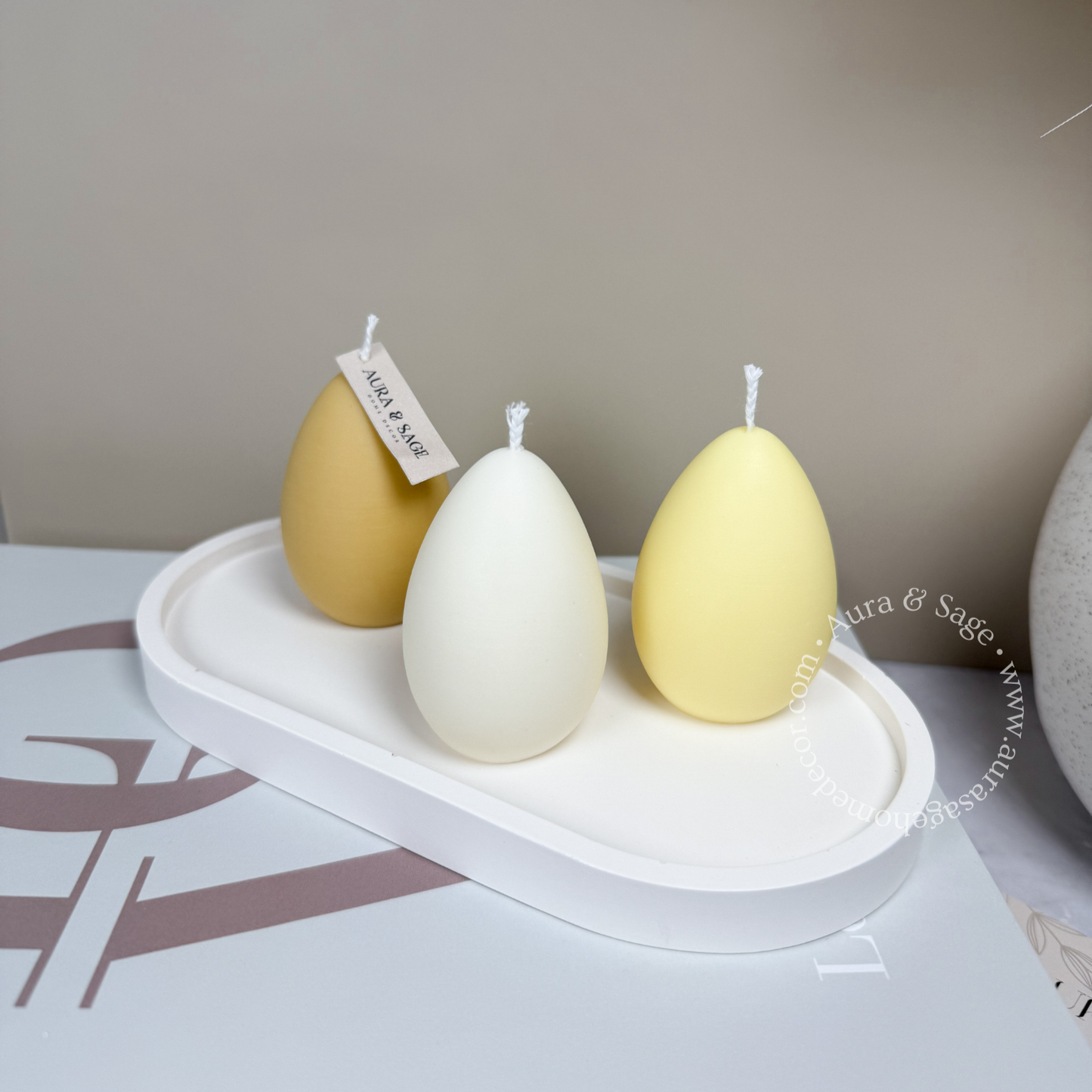 Egg Pillar Soy Candle | Small