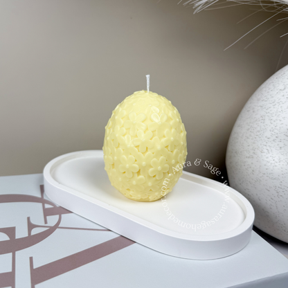 Floral Egg Pillar Soy Candle